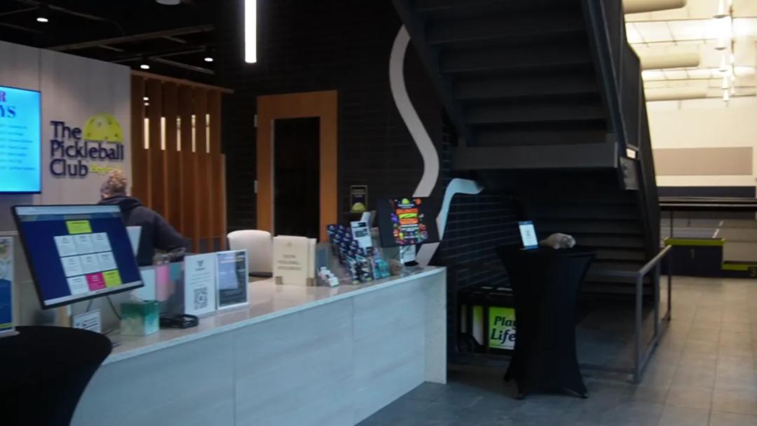 The front desk and entrance of the pickleball club